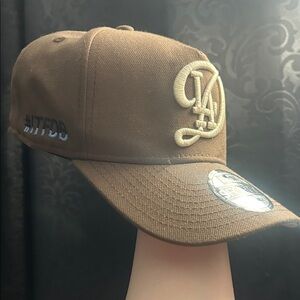 New Era Brown Cap with Cream Embroidery
